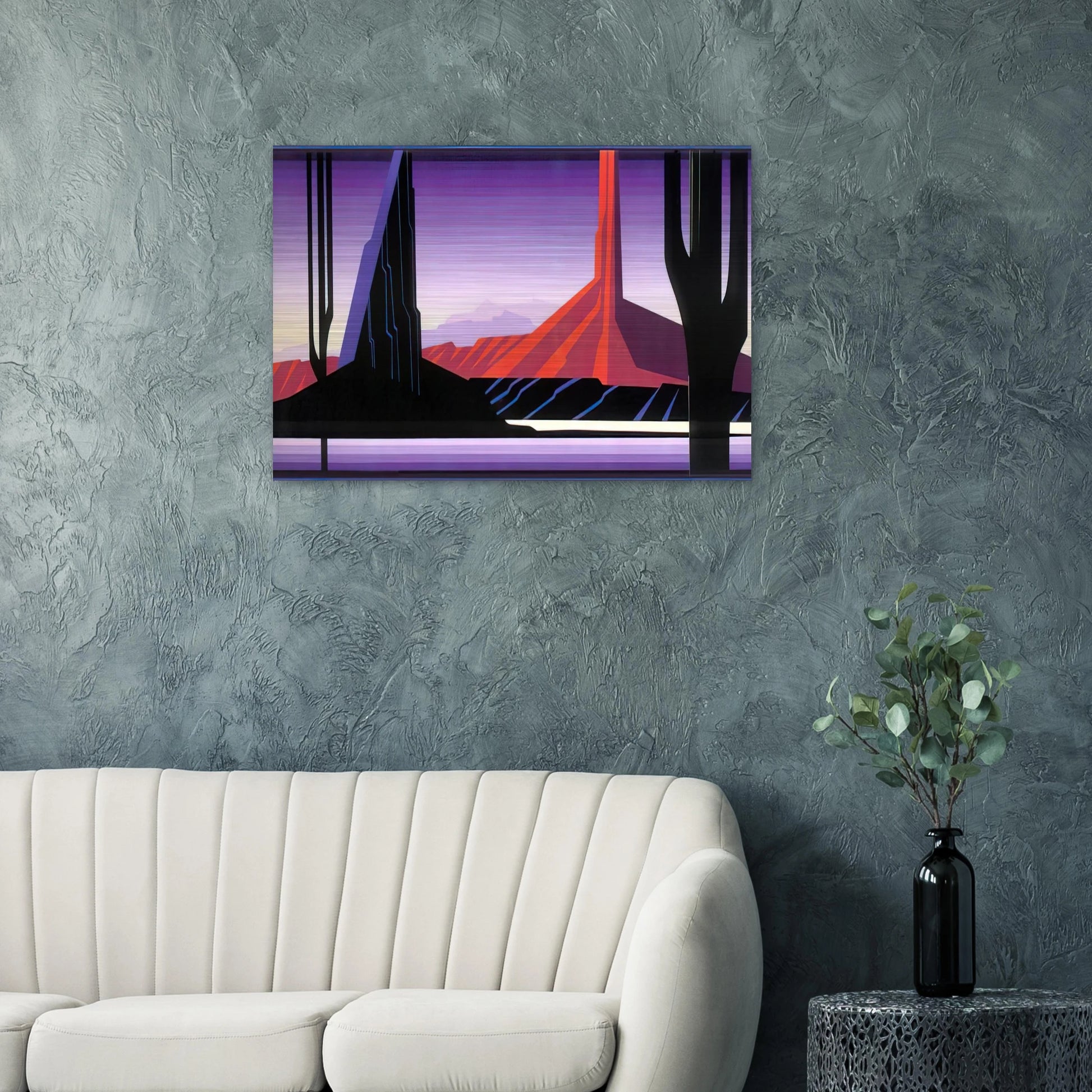 Beneath A Silent Sky - Eyvind Earle Brushed Aluminum Print - 70x100 cm / 28x40 inches | Eyvind Earle Aluminum Print | Eyvind Earle Prints