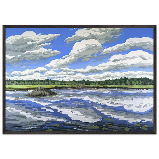 Big Flowage - 1979 - Neil Welliver 70x100 cm / 28x40 inches Framed Art Print – Black Wooden Frame