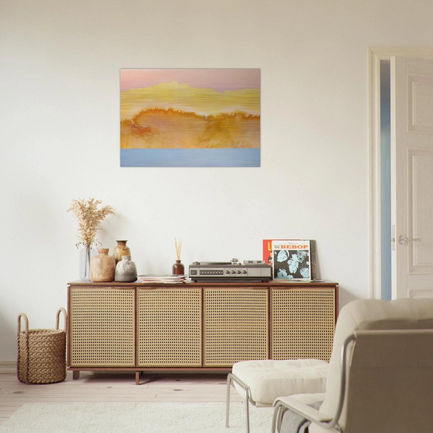 Turquoise Prairie - 1979 - Ronnie Landfield Brushed Aluminum Print - 70x100 cm / 28x40 inches | Ronnie Landfield Aluminum Print | Ronnie Landfield Prints