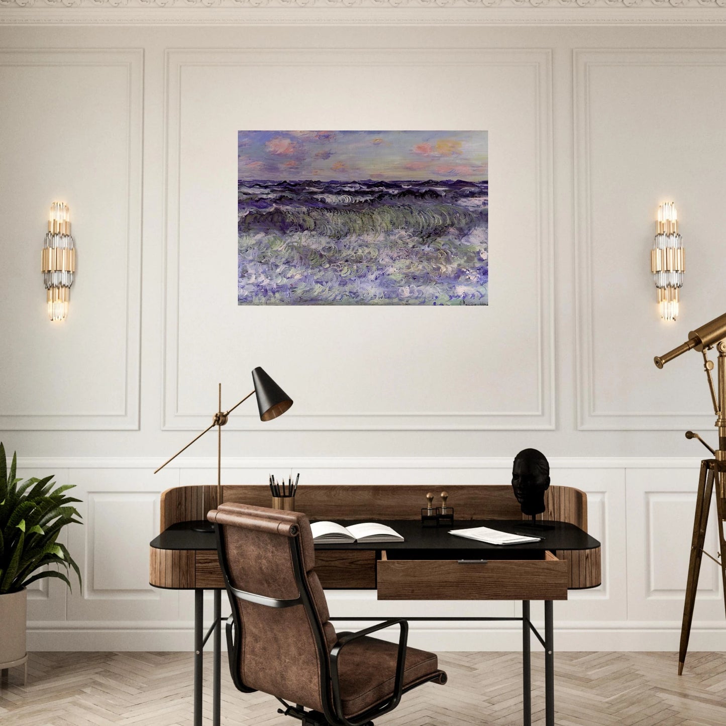 Sea Study - claude monet Brushed Aluminum Print - 70x100 cm / 28x40 inches | claude monet Aluminum Print | claude monet Prints