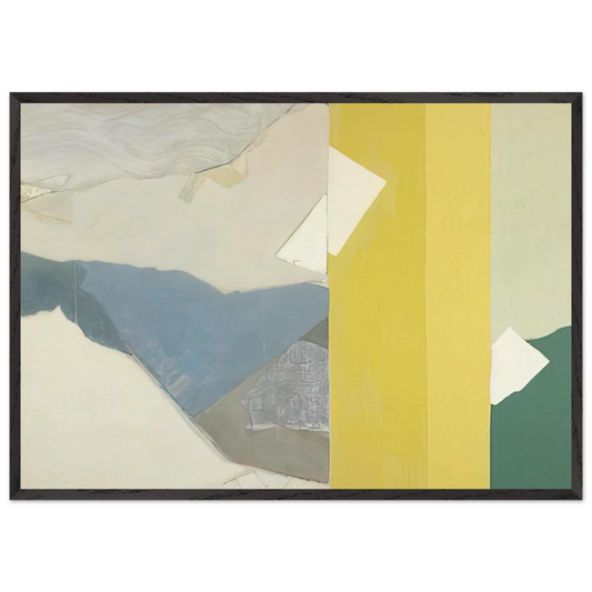 Three Whites - 1963 - Kenzo Okada 70x100 cm / 28x40 inches Framed Art Print – Black Wooden Frame
