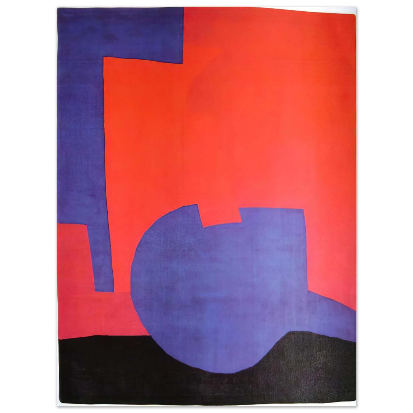 Serge Poliakoff - Composition rouge - 1968  75x100 cm / 30x40inches Fine Art Poster