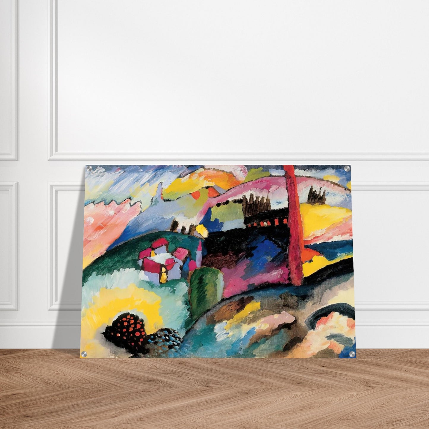 LANDSCAPE WITH FACTORY CHIMNEY 1910 - Wassily Kandinsky Acrylic Print - 70x100 cm / 28x40″ inches