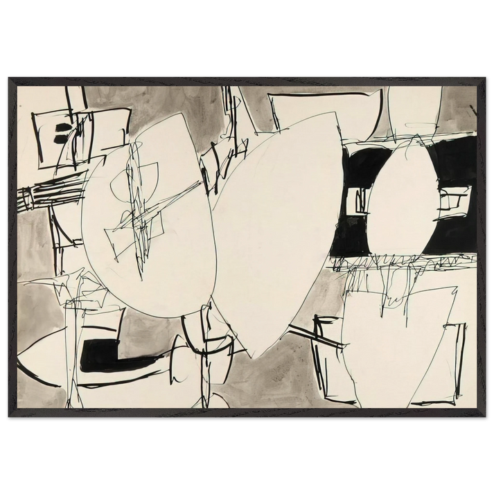 Inner Space - 1952 - Gene Davis 70x100 cm / 28x40 inches Framed Art Print – Black Wooden Frame