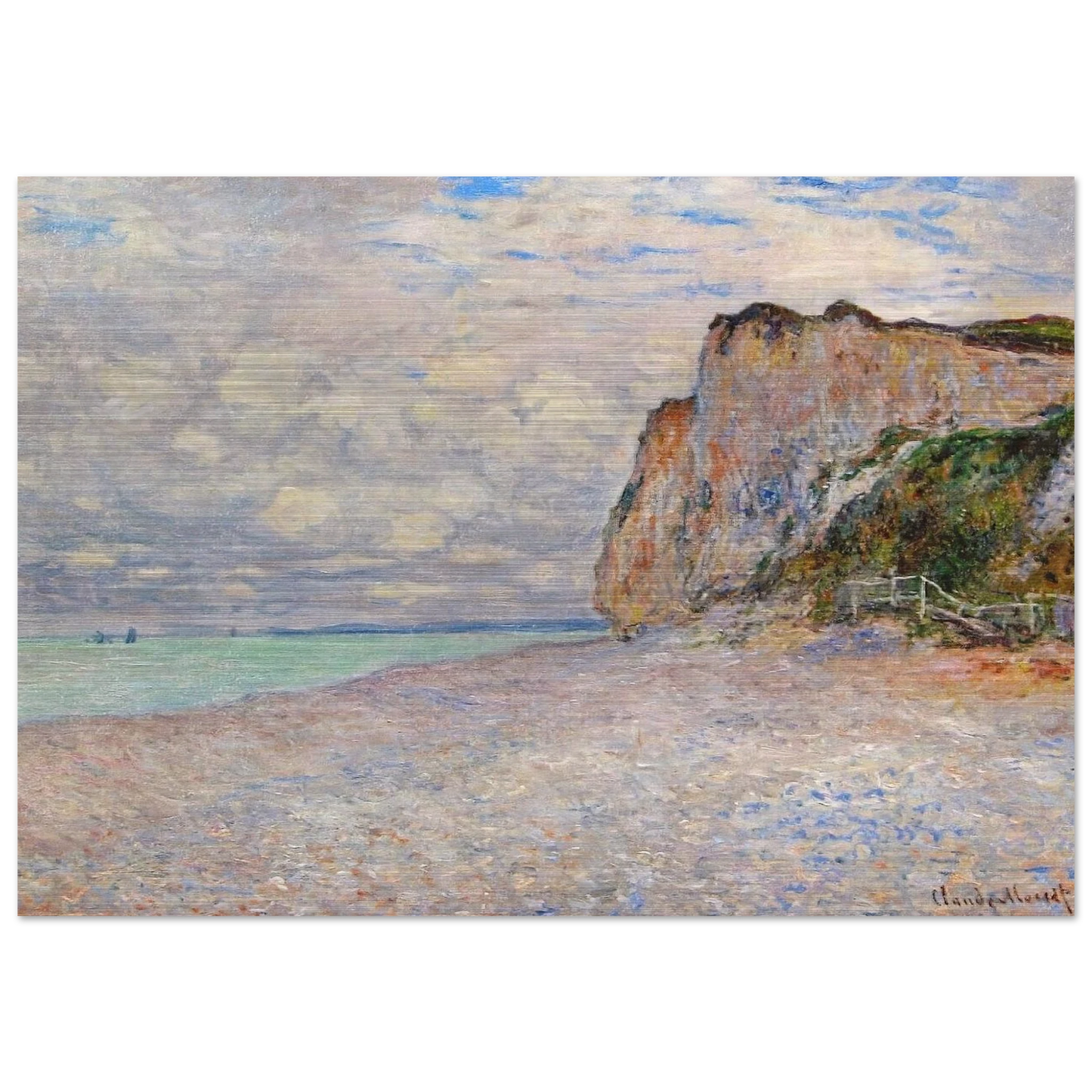 Cliffs near Dieppe - claude monet Brushed Aluminum Print - 70x100 cm / 28x40 inches | claude monet Aluminum Print | claude monet Prints