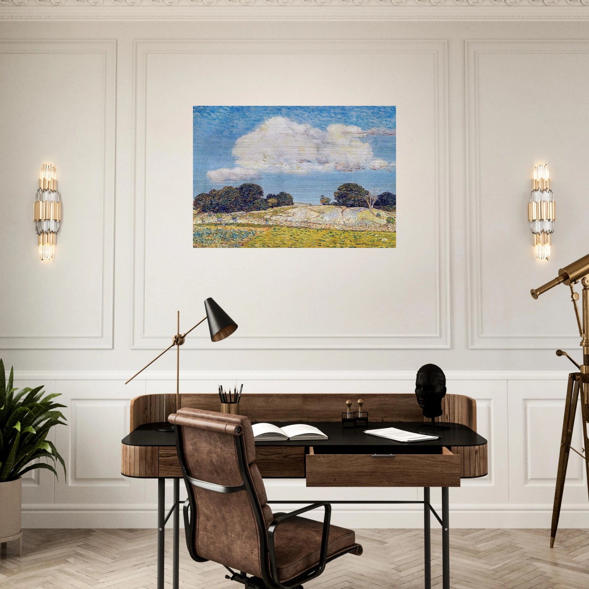 Dragon Cloud, Old Lyme - Childe Hassam Brushed Aluminum Print - 70x100 cm / 28x40 inches | Childe Hassam Aluminum Print | Childe Hassam Prints
