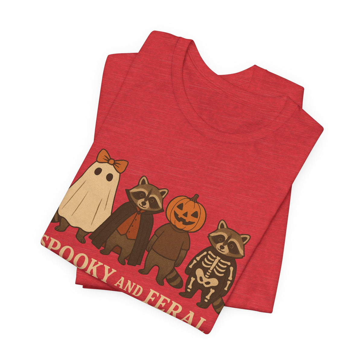 Spooky Raccoon Shirt, Grappige Halloween Grafisch T-shirt, Schattig Vintage Herfst T-shirt, Trendy Vrouwen Halloween Shirt, Feral Raccoon T-shirt