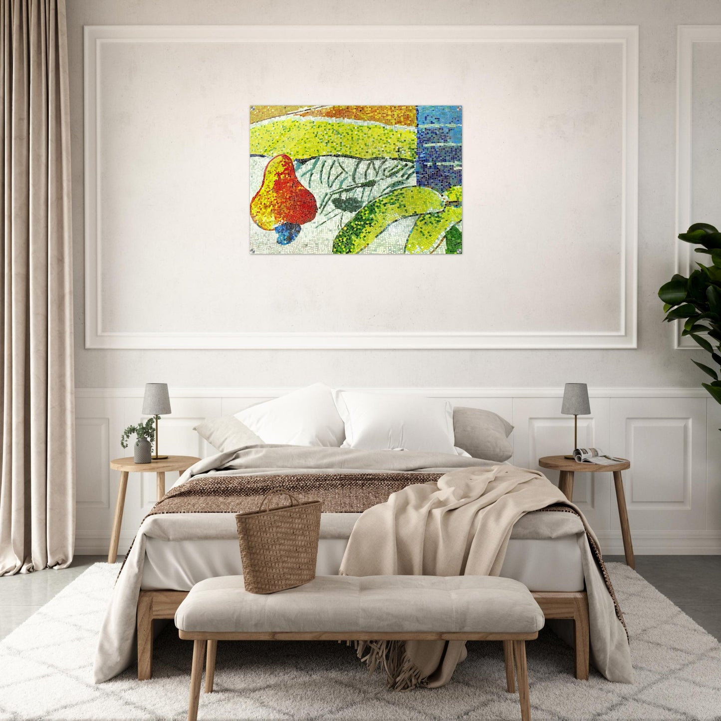 Caju e Bananas - Naïve Art Primitivism - Aldemir Martins Acrylic Print - 70x100 cm / 28x40″ inches