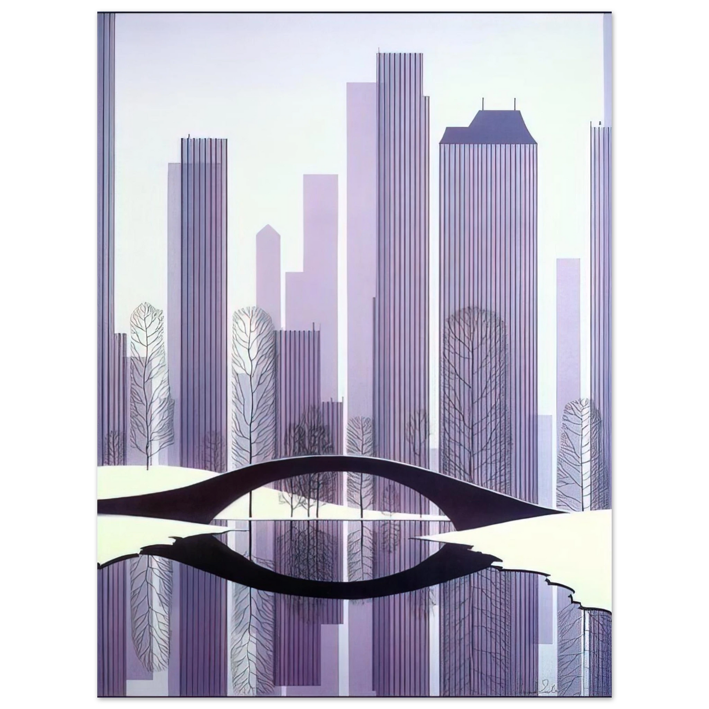 Eyvind Earle - Central Park  75x100 cm / 30x40inches Fine Art Poster