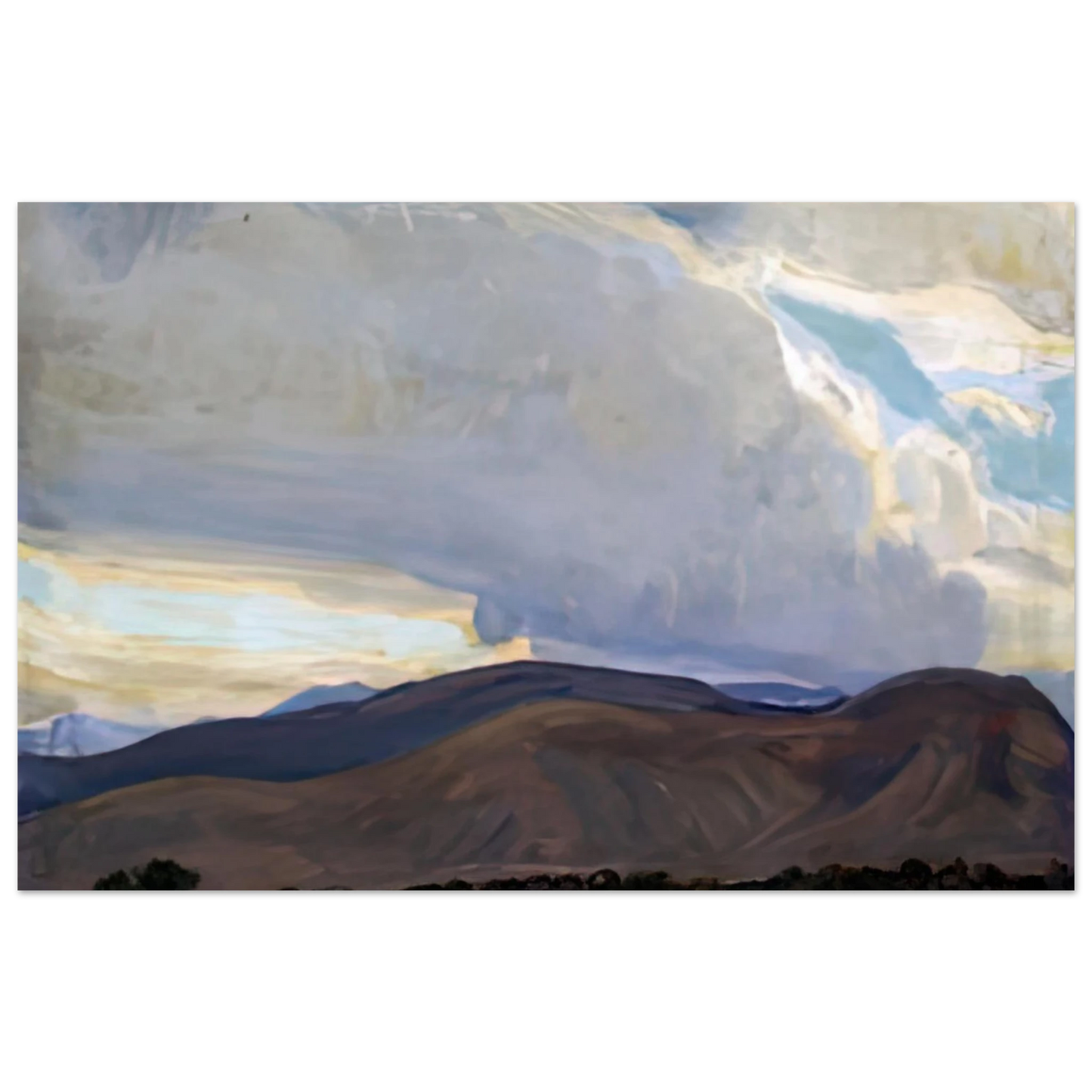 Maynard Dixon - STORM FROM THE SIERRA 1937 Wall art - 30x40 cm / 12x16 inches - Premium Wooden Framed Poster With Fine Art Paper-canvas - White frame