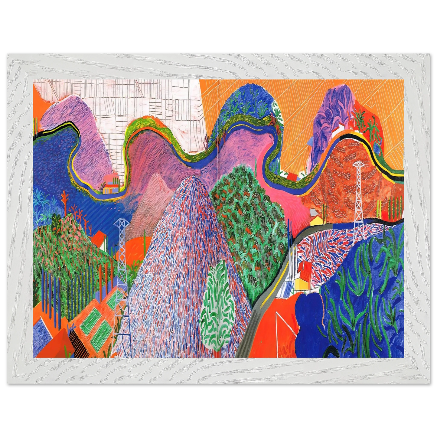 David Hockney - David Hockney Wall art - 28x43  cm / XL (11x17 inches) - Premium Wooden Framed Poster With Fine Art Paper-canvas - Black frame