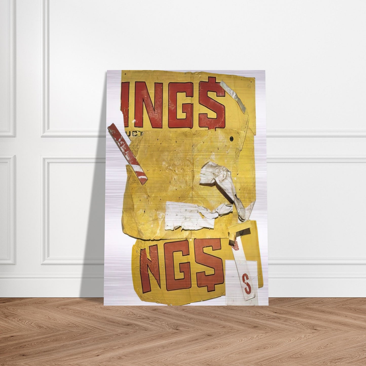 YELLOW MOBY GLUT 1986 - Robert Rauschenberg Brushed Aluminum Print - 70x100 cm / 28x40 inches | Robert Rauschenberg Aluminum Print | Robert Rauschenberg Prints