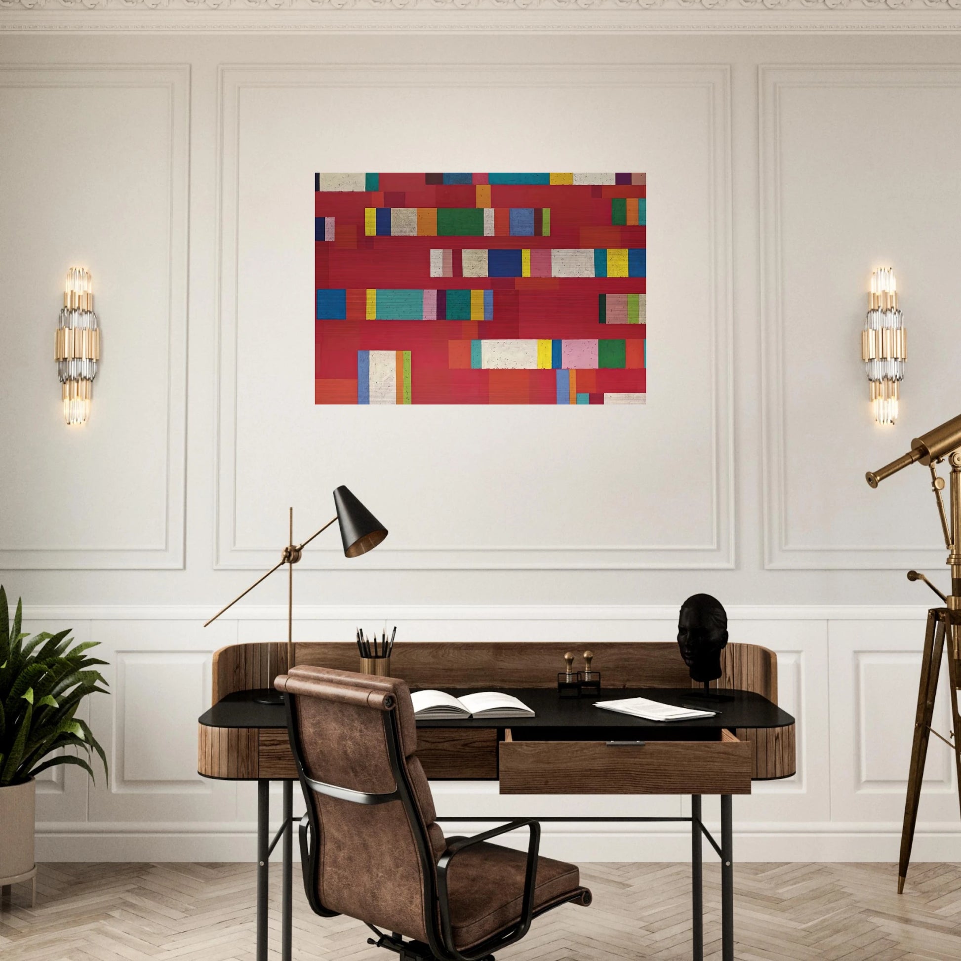 Rosso Perugino - 1979 - Piero Dorazio Brushed Aluminum Print - 70x100 cm / 28x40 inches | Piero Dorazio Aluminum Print | Piero Dorazio Prints