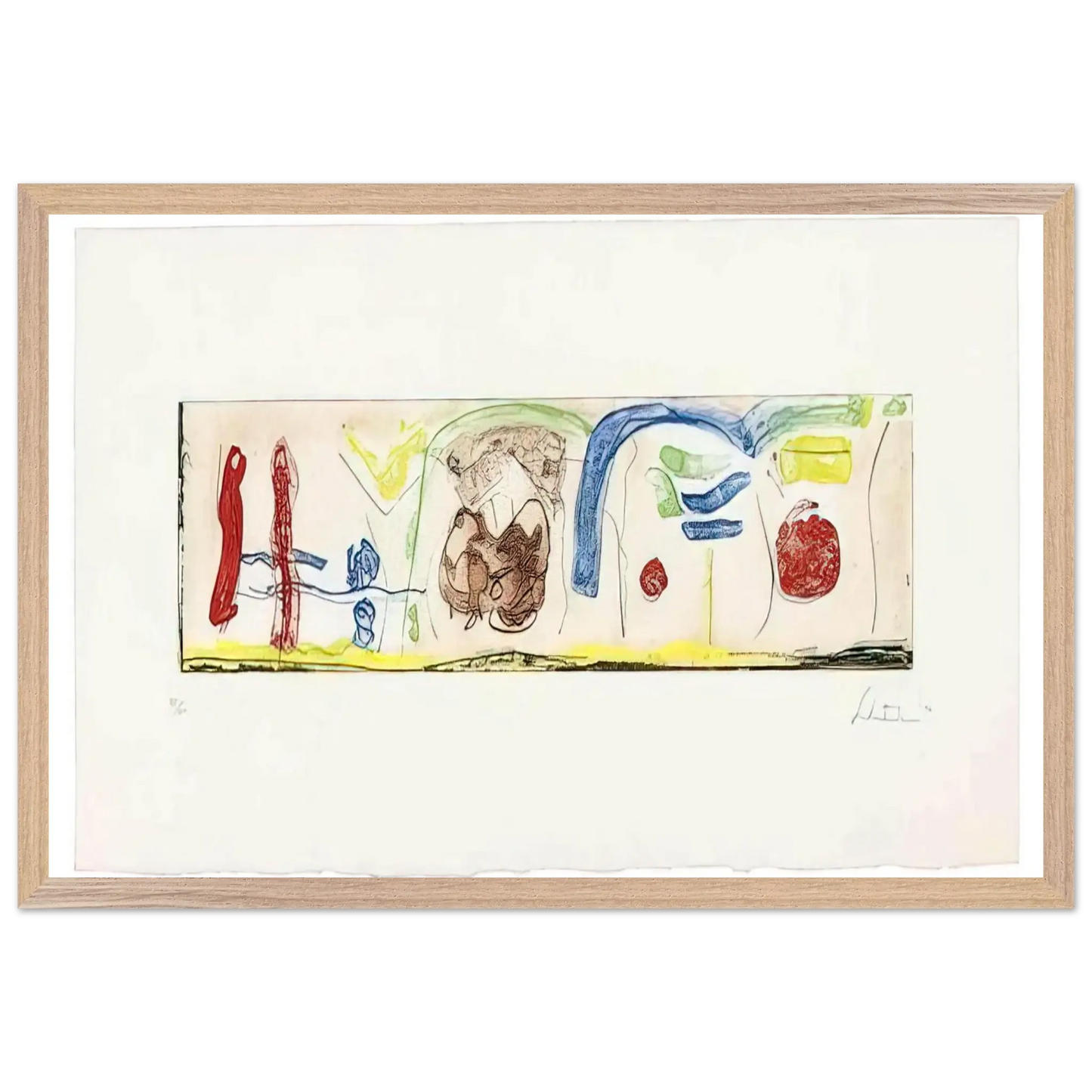 Helen Frankenthaler - Bridges - 1996 Wall art - 30x40 cm / 12x16 Inches - Premium Wooden Framed Poster With Fine Art Paper - Wood frame