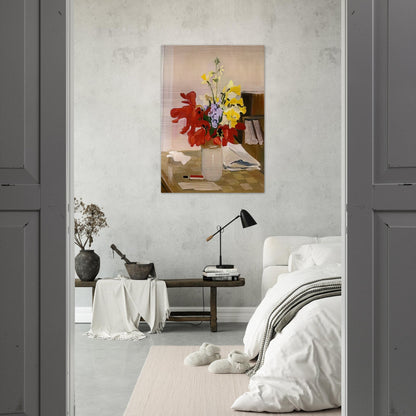 ANEMONE AND DAFFODIL 1965 - Fairfield Porter Brushed Aluminum Print - 70x100 cm / 28x40 inches | Fairfield Porter Aluminum Print | Fairfield Porter Prints
