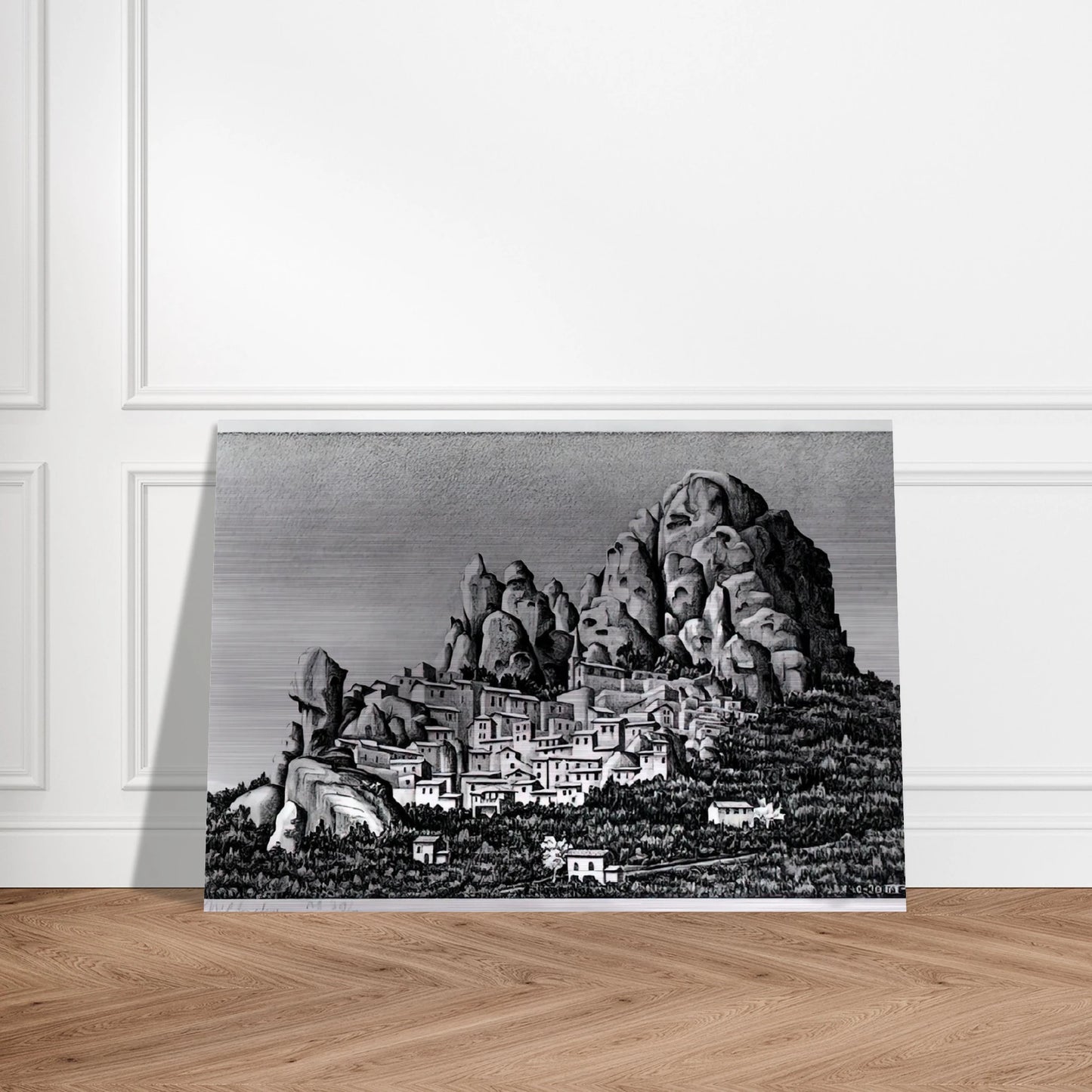 PENTEDATTIO CALABRIA OCTOBER 1930 1930 - MC Escher Brushed Aluminum Print - 70x100 cm / 28x40 inches | MC Escher Aluminum Print | MC Escher Prints | Maurits Cornelis Escher Prints
