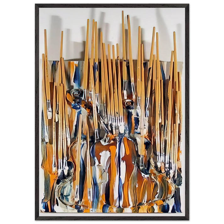 Paintbrushes  Violin - II - 1980 - Arman 70x100 cm / 28x40 inches Framed Art Print – Black Wooden Frame