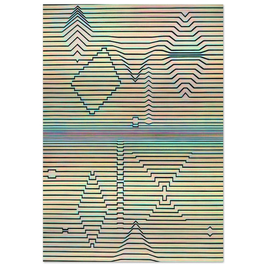 Birth - Victor Vasarely Brushed Aluminum Print - 70x100 cm / 28x40 inches | Victor Vasarely Aluminum Print | Victor Vasarely Prints
