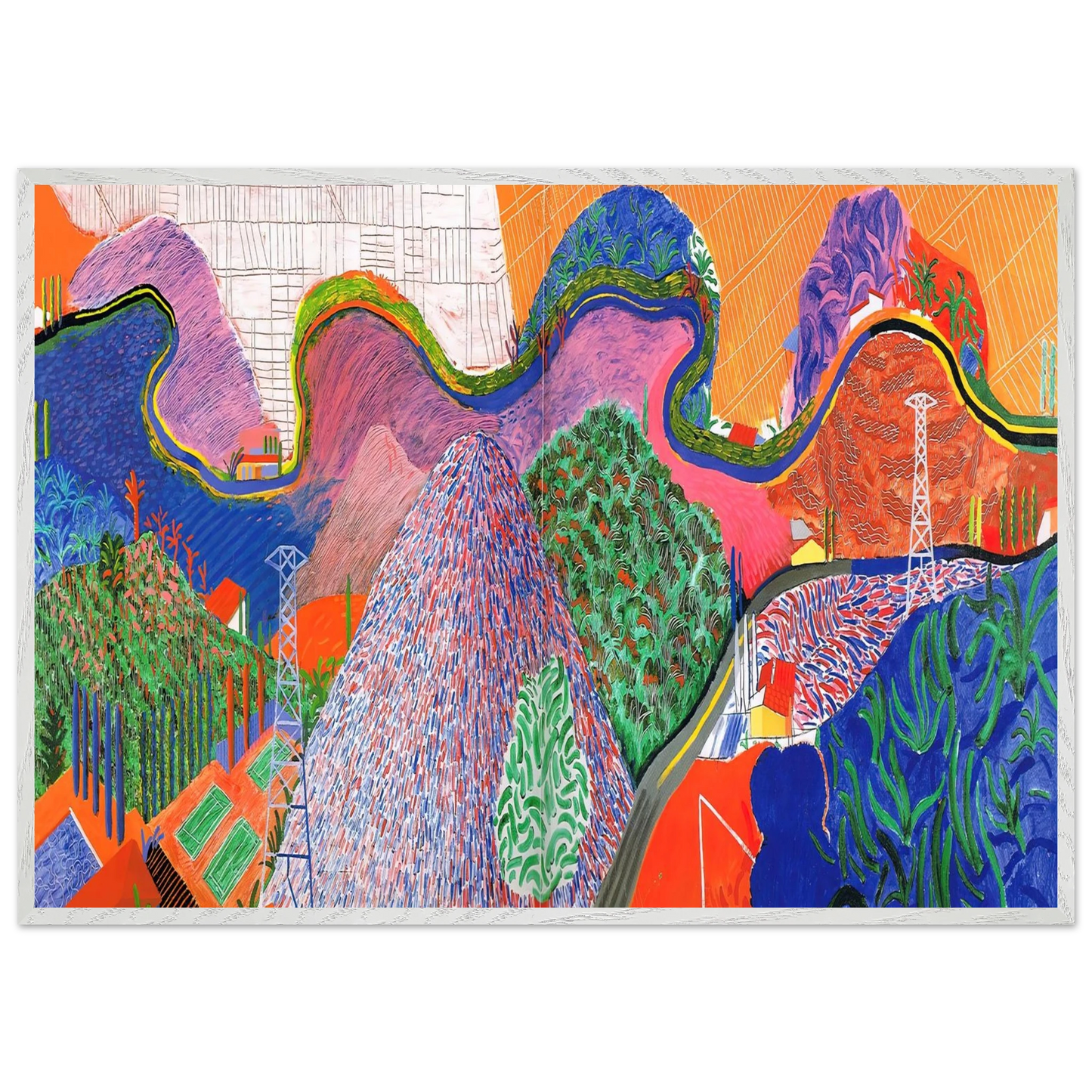 David Hockney - David Hockney Wall art - 30x40 cm / 12x16 inches - Premium Wooden Framed Poster With Fine Art Paper-canvas - Wood frame