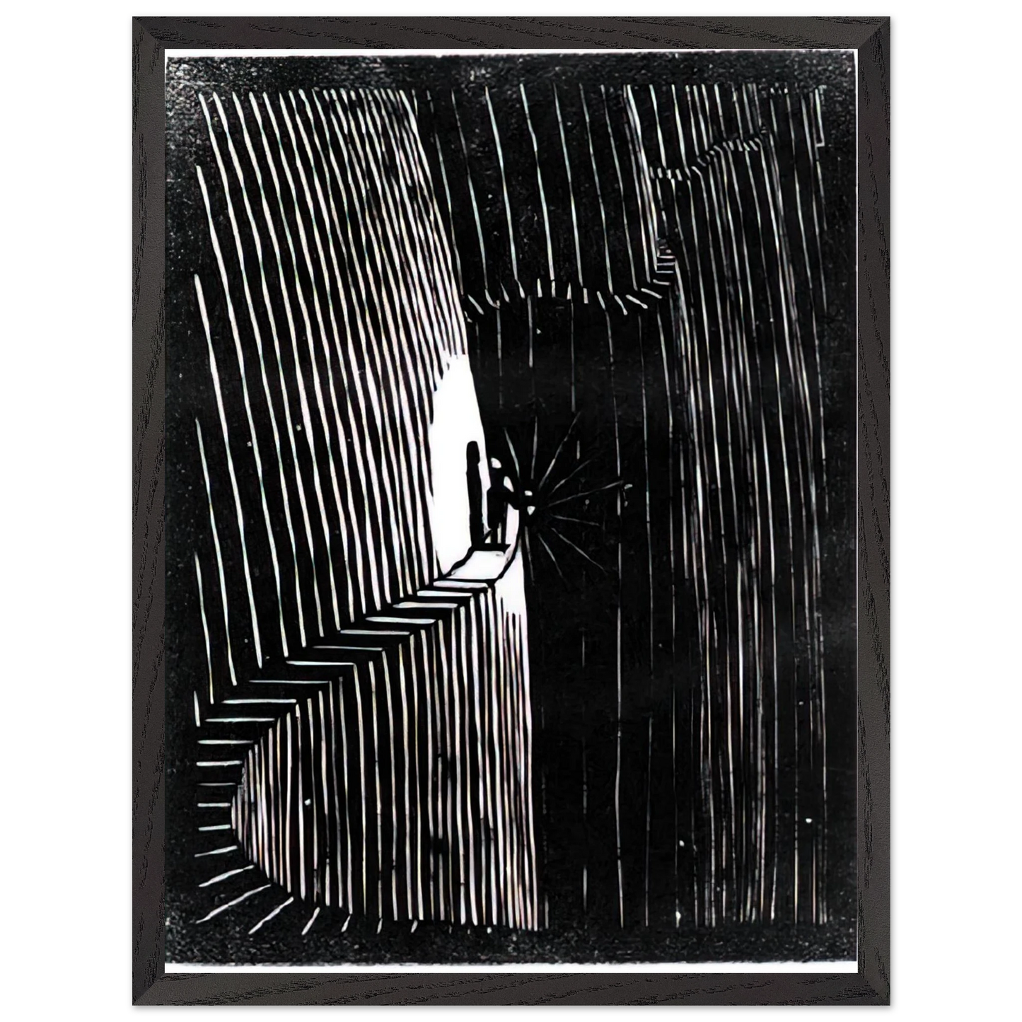 MC Escher - ESCHER (7) Wall Art - 30x40 cm / 12x16 inches - Premium Wooden Framed Poster With Fine Art Paper - Black frame