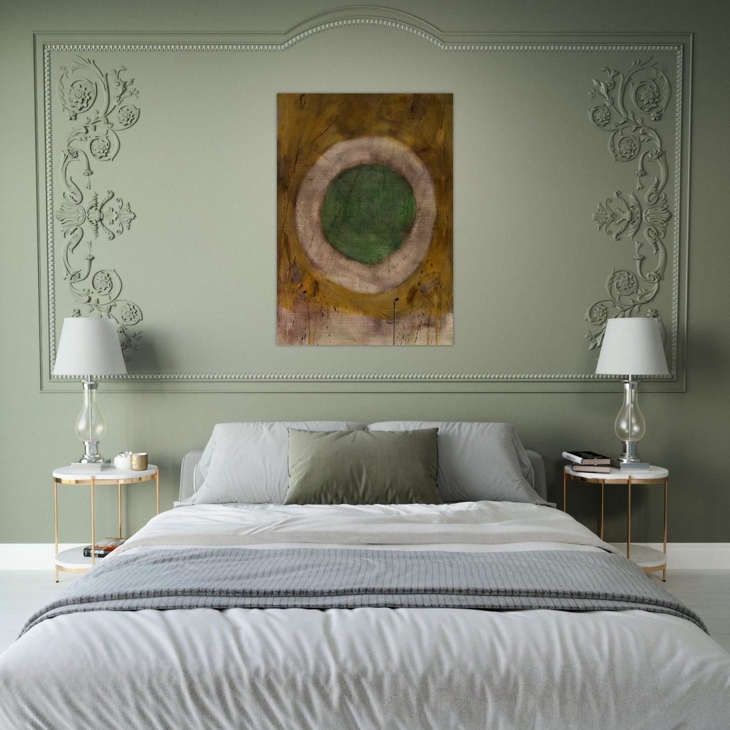 Green Glow - 1958 - Gene Davis Brushed Aluminum Print - 70x100 cm / 28x40 inches | Gene Davis Aluminum Print | Gene Davis Prints