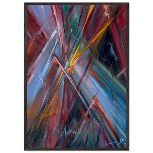 Colorful Flashes - Konrad Zuse 70x100 cm / 28x40 inches Framed Art Print – Black Wooden Frame