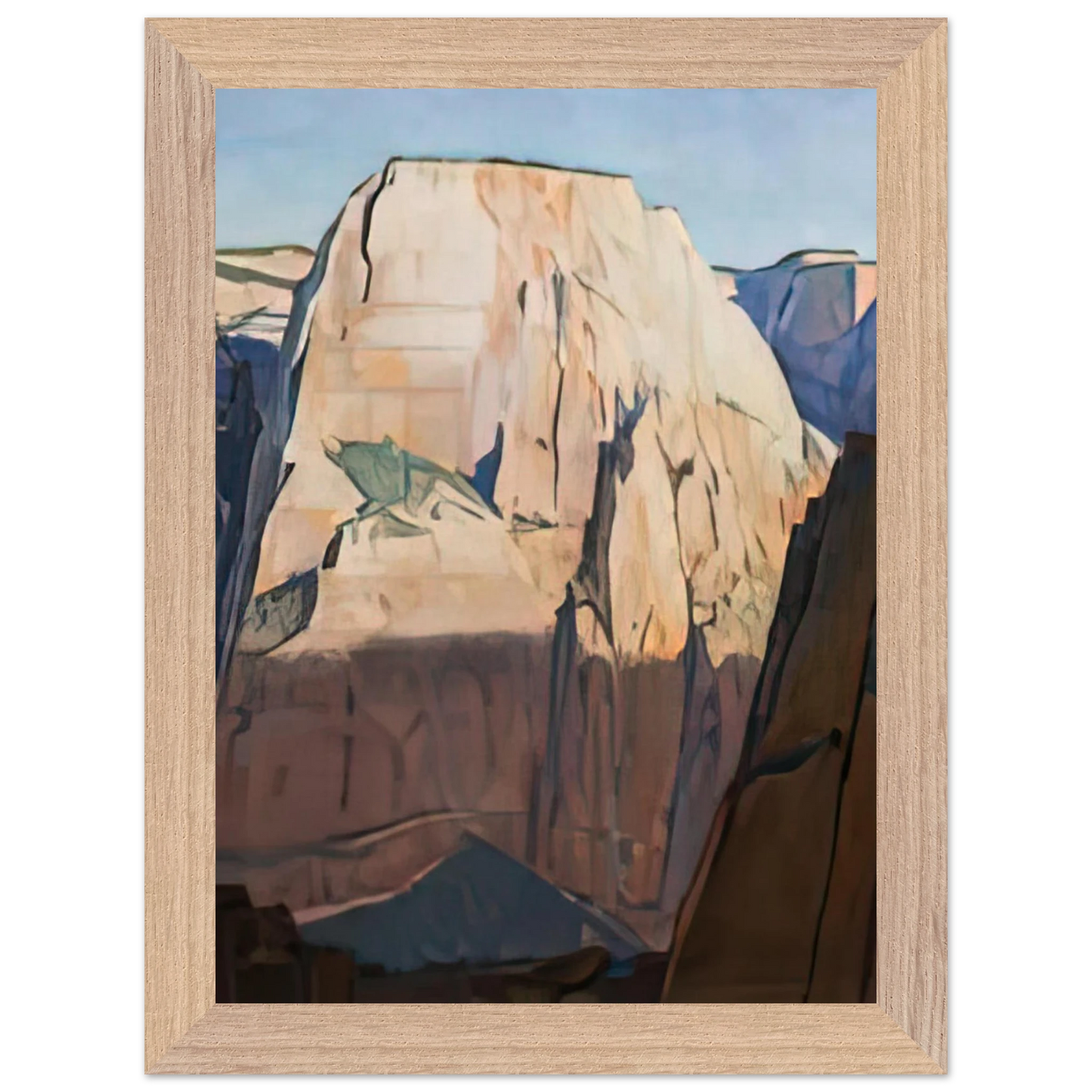 Maynard Dixon - GREAT WHITE THRONE ZION CANYON UTAH 1933 Wall art - 45x60 cm / 18x24 inches - Premium Wooden Framed Poster With Fine Art Paper-canvas - Black frame
