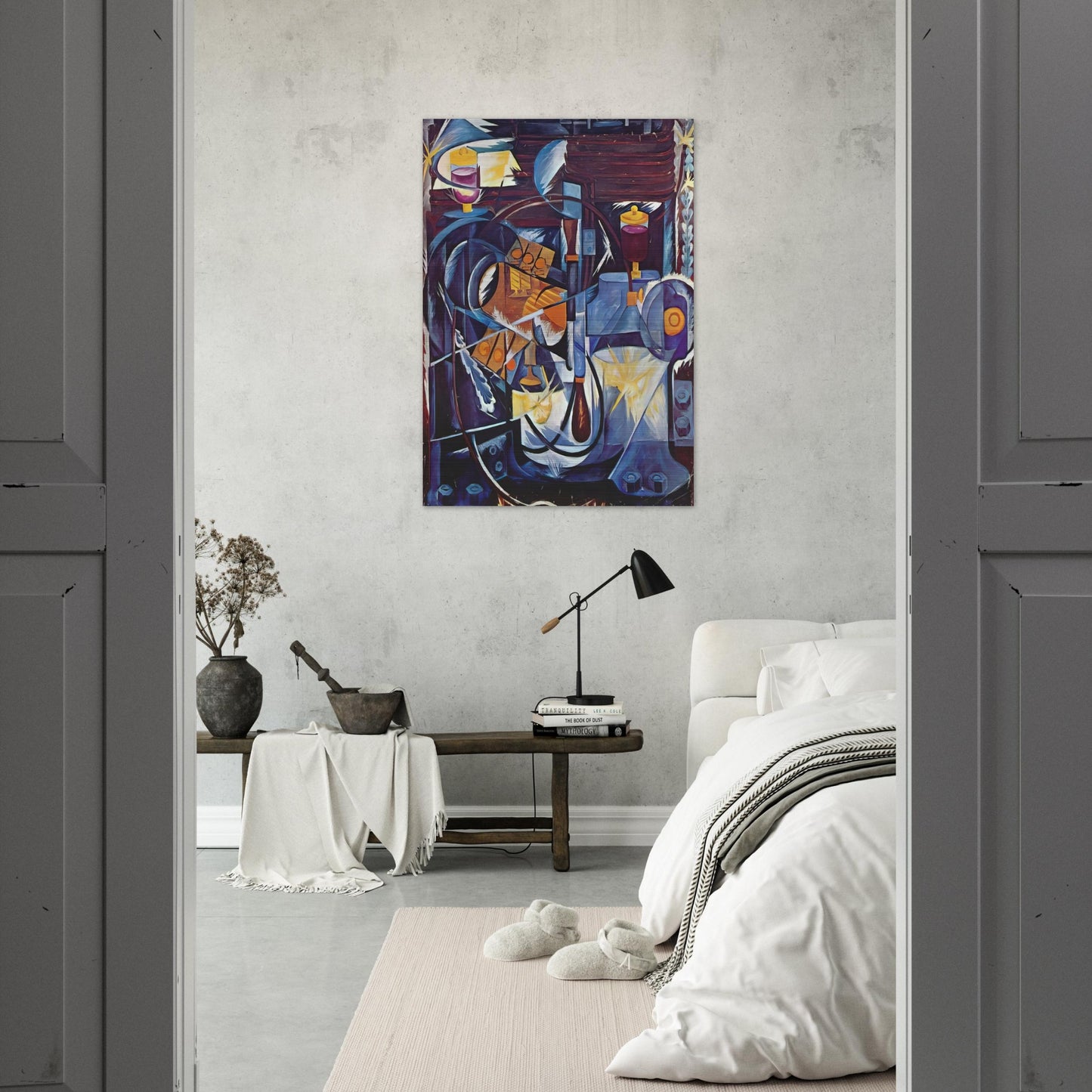 Dynamo machine - 1913 - Natalia Goncharova Brushed Aluminum Print - 70x100 cm / 28x40 inches | Natalia Goncharova Aluminum Print | Natalia Goncharova Prints