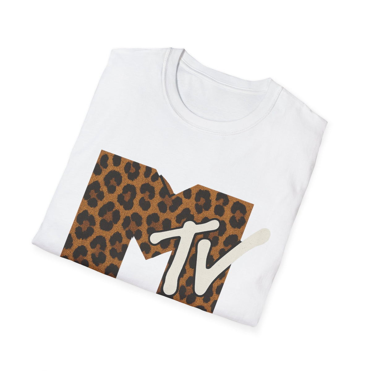 Vintage MTV Cheetah Print Grafisch T-Shirt Retro Muziek Televisie 80s 90s Throwback Band Shirt Unisex Dierenprint Rock Shirt