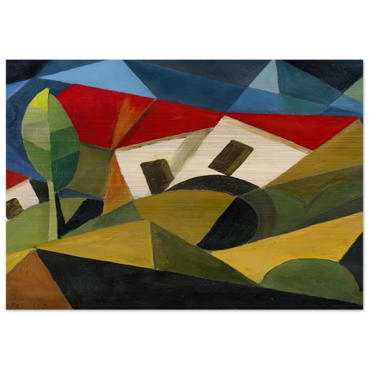 LANDSCAPE 1918 - Enrico Prampolini Brushed Aluminum Print - 70x100 cm / 28x40 inches | Enrico Prampolini Aluminum Print | Enrico Prampolini Prints