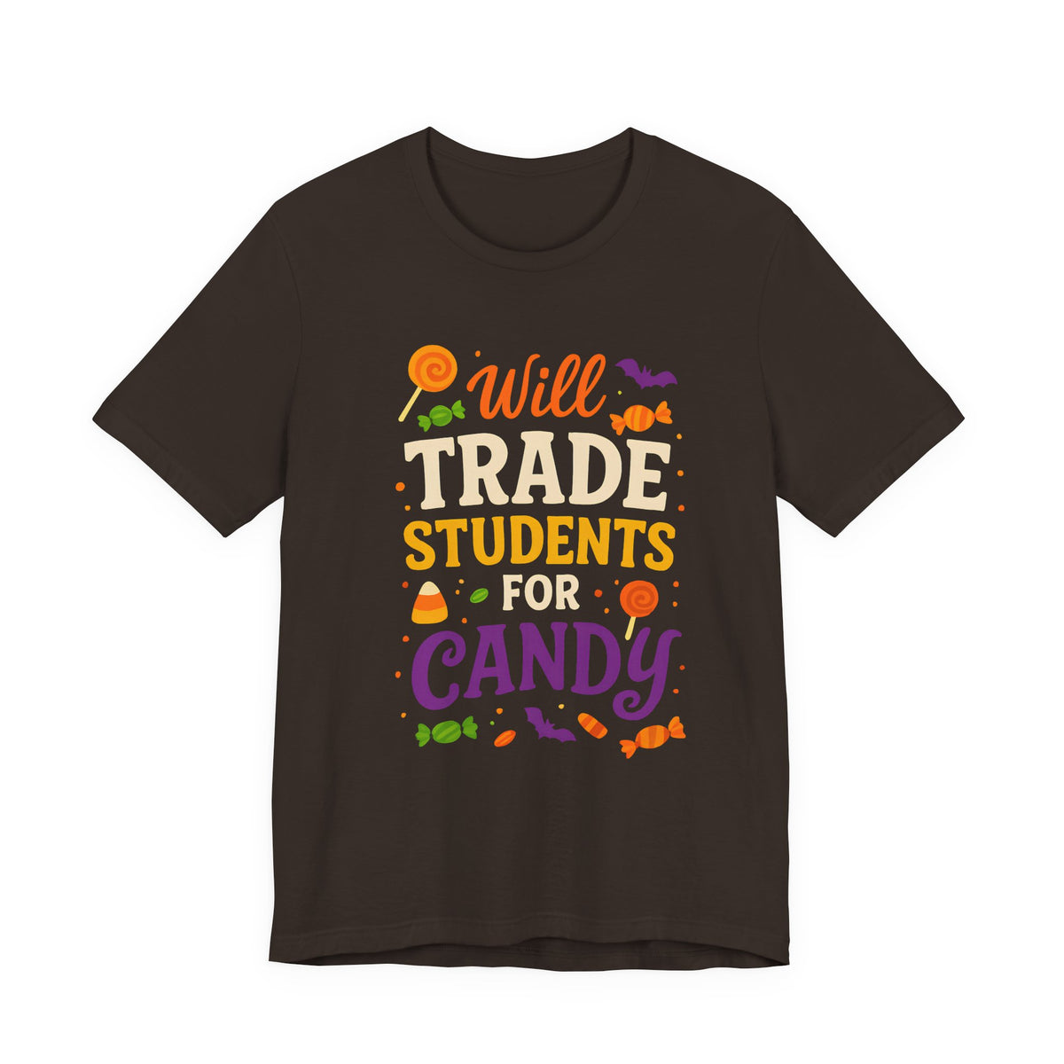Zal Studenten Ruilen Voor Snoep Leerkracht Schattig Halloween Kostuum T-Shirt