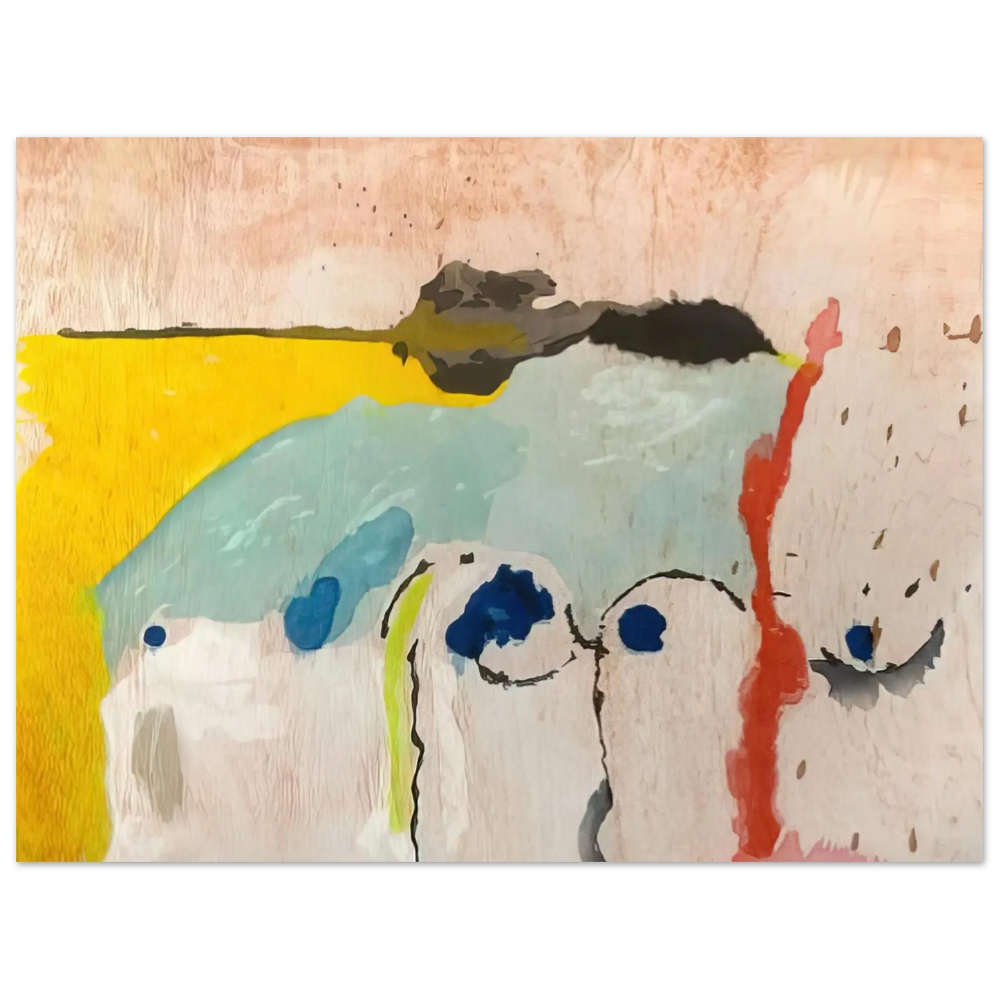 Helen Frankenthaler - Tales of Genji I - 1998 Wall art - 30x40 cm / 12x16 Inches - Premium Wooden Framed Poster With Fine Art Paper - Black frame
