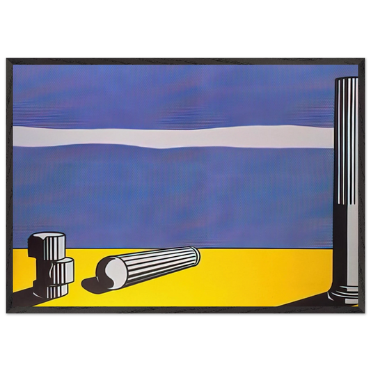 RUINS 1965 - Roy Lichtenstein 70x100 cm / 28x40 inches Framed Art Print – Black Wooden Frame