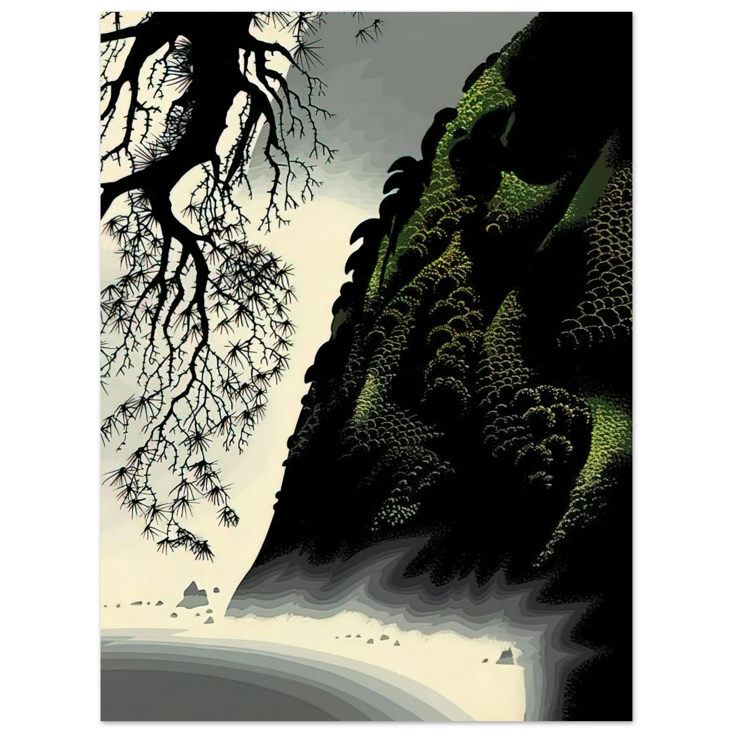 Eyvind Earle - Little Big Sur  75x100 cm / 30x40inches Fine Art Poster