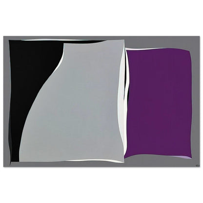 Black  Gray Curves with Purple - 1960 - Karl Benjamin Art Prints - 100x150 cm / 40x60″ inches | Karl Benjamin Poster | Karl Benjamin Prints