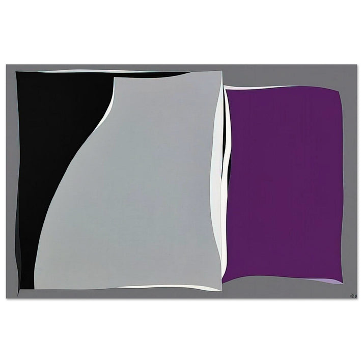 Black  Gray Curves with Purple - 1960 - Karl Benjamin Art Prints - 100x150 cm / 40x60″ inches | Karl Benjamin Poster | Karl Benjamin Prints