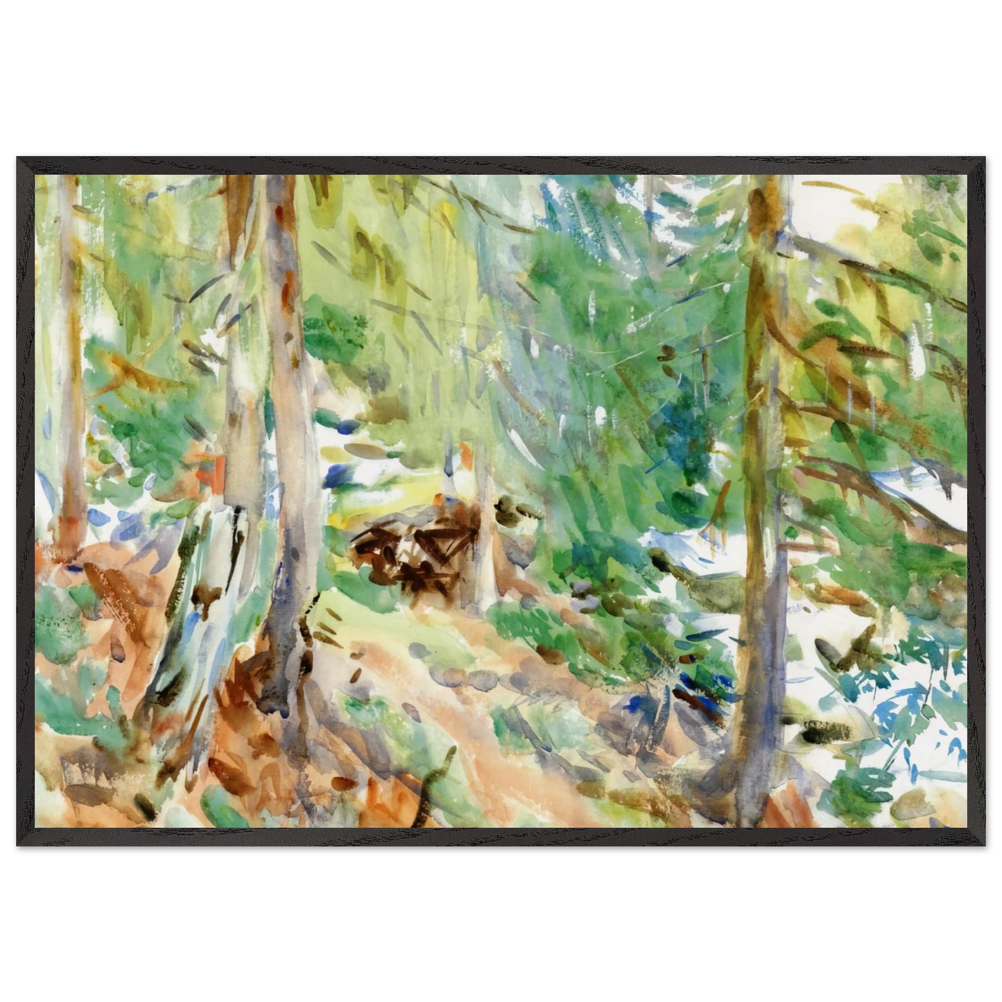 Val DAosta Purtud - John Singer Sargent 70x100 cm / 28x40 inches Framed Art Print – Black Wooden Frame