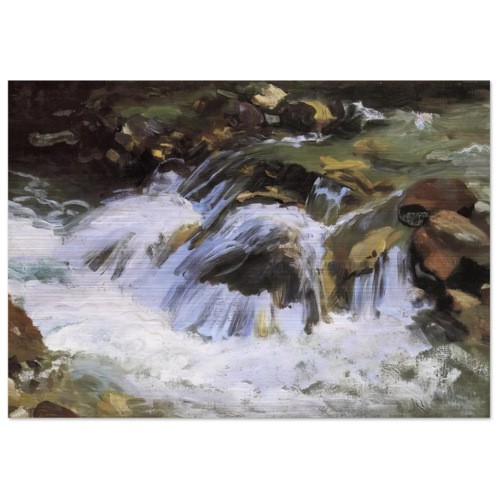 A Mountain Stream, Tyrol - John Singer Sargent Brushed Aluminum Print - 70x100 cm / 28x40 inches | John Singer Sargent Aluminum Print | John Singer Sargent Prints