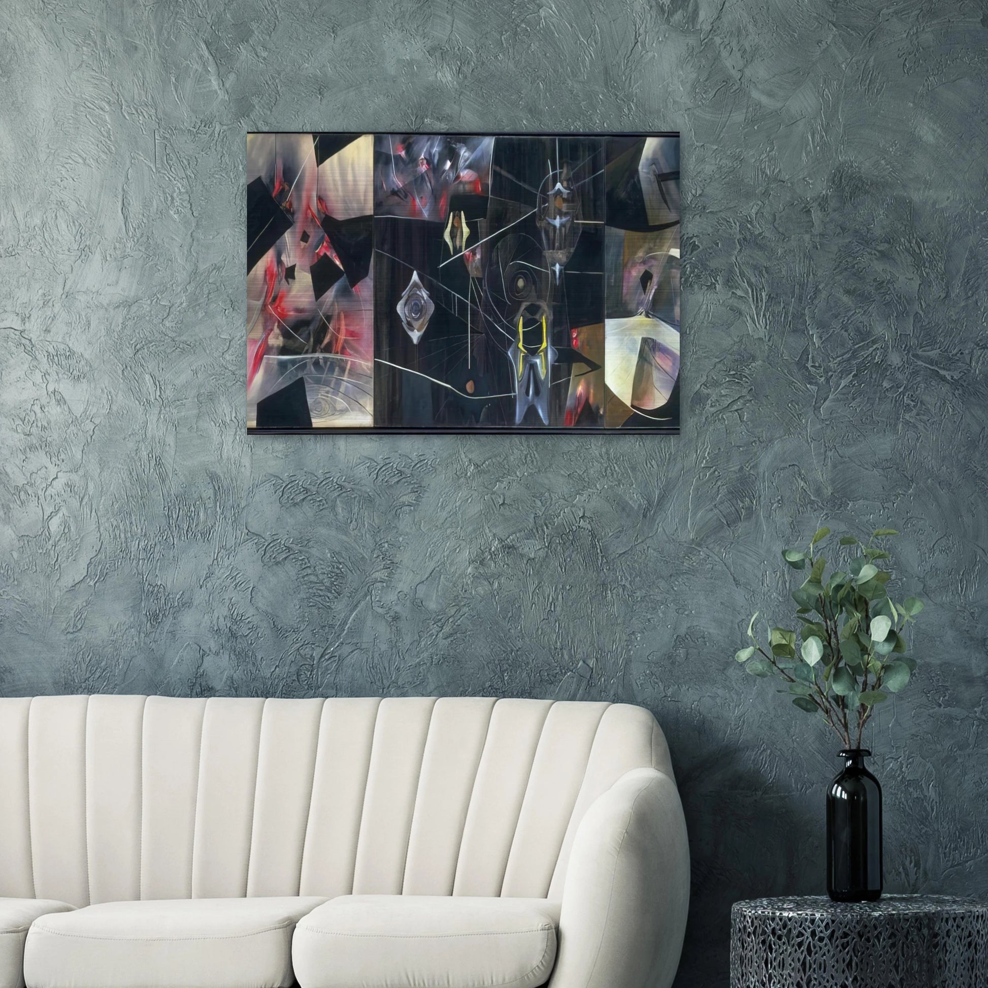 BLACK VIRTUE 1943 - Roberto Matta Brushed Aluminum Print - 70x100 cm / 28x40 inches | Roberto Matta Aluminum Print | Roberto Matta Prints