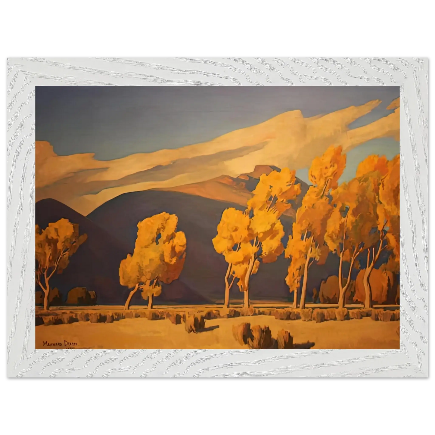 Maynard Dixon - NOVEMBER IN NEVADA 1935 Wall art - 30x40 cm / 12x16 Inches - Premium Wooden Framed Poster With Fine Art Paper - Wood frame