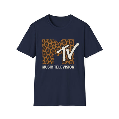 Vintage MTV Cheetah Print Grafisch T-Shirt Retro Muziek Televisie 80s 90s Throwback Band Shirt Unisex Dierenprint Rock Shirt