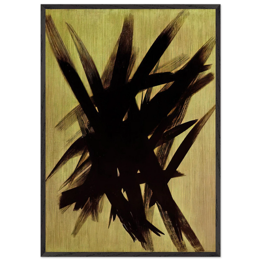 Untitled T1955-23 - 1955 - Hans Hartung 70x100 cm / 28x40 inches Framed Art Print – Black Wooden Frame