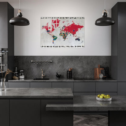 MAPPA 1983 - Alighiero Boetti Acrylic Print - 70x100 cm / 28x40″ inches | Alighiero Boetti Wall Art | Alighiero Boetti Prints