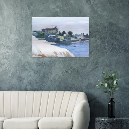 Small Town on Cove - Edward Hopper Brushed Aluminum Print - 70x100 cm / 28x40 inches | Edward Hopper Aluminum Print | Edward Hopper Prints