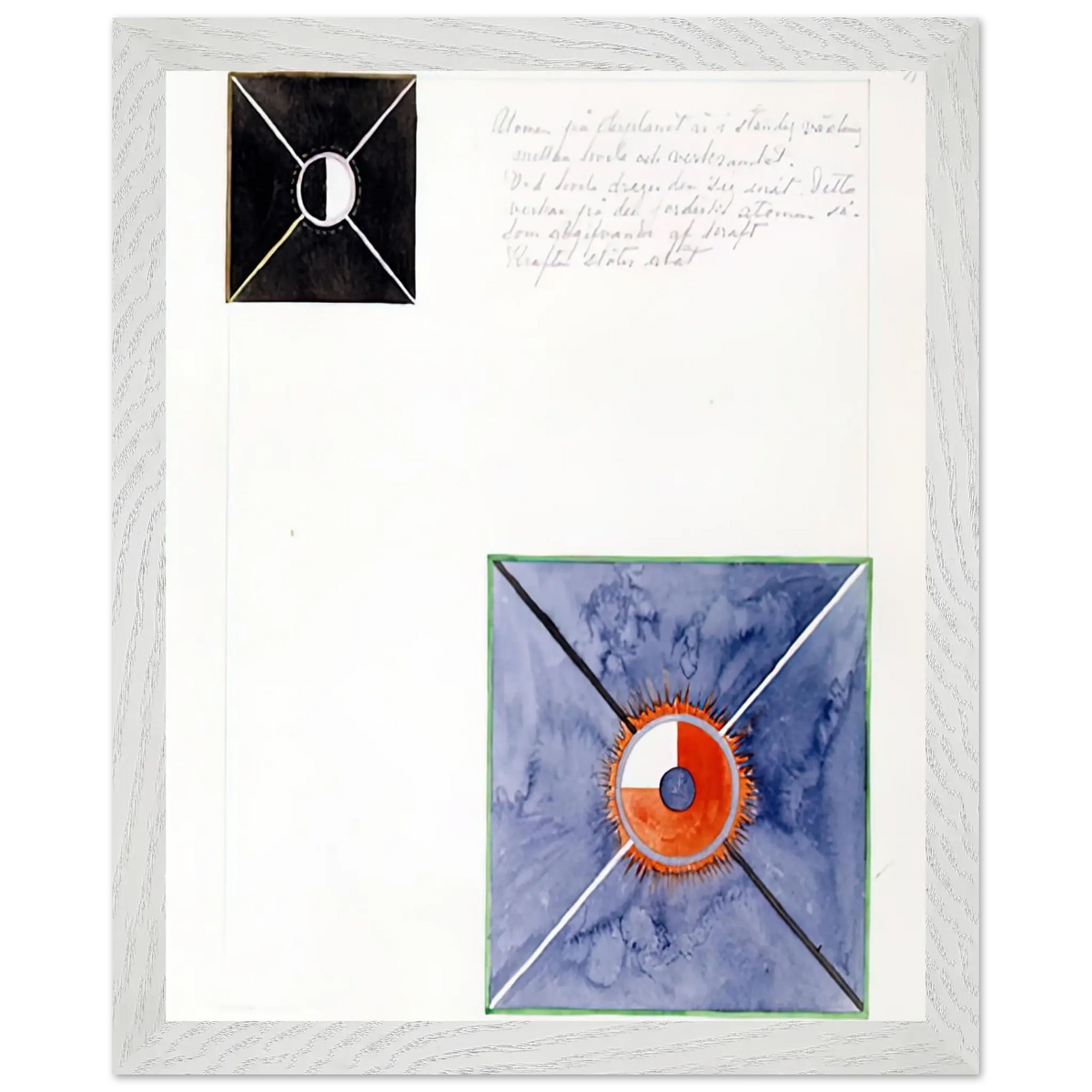 Hilma af Klint - ATOM SERIES NO 8 ATOM ON THE ETHER PLANE IS IN CONSTANT CHANGE BETWEEN REST AND ACTIVITY AT THE 1917 Wall art - 21x29.7 cm / 8x12" - Premium Wooden Framed Poster With Fine Art Paper - Black frame