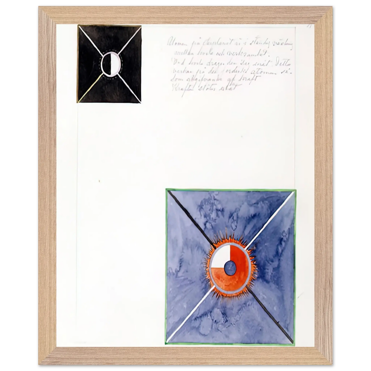 Hilma af Klint - ATOM SERIES NO 8 ATOM ON THE ETHER PLANE IS IN CONSTANT CHANGE BETWEEN REST AND ACTIVITY AT THE 1917 Wall art - 45x60 cm / 18x24 Inches - Premium Wooden Framed Poster With Fine Art Paper - White frame
