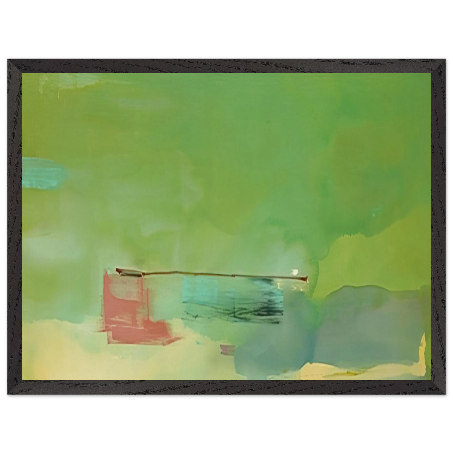 Helen Frankenthaler - Springscape - 1975 Wall art - 45x60 cm / 18x24 inches - Premium Wooden Framed Poster With Fine Art Paper-canvas - Wood frame