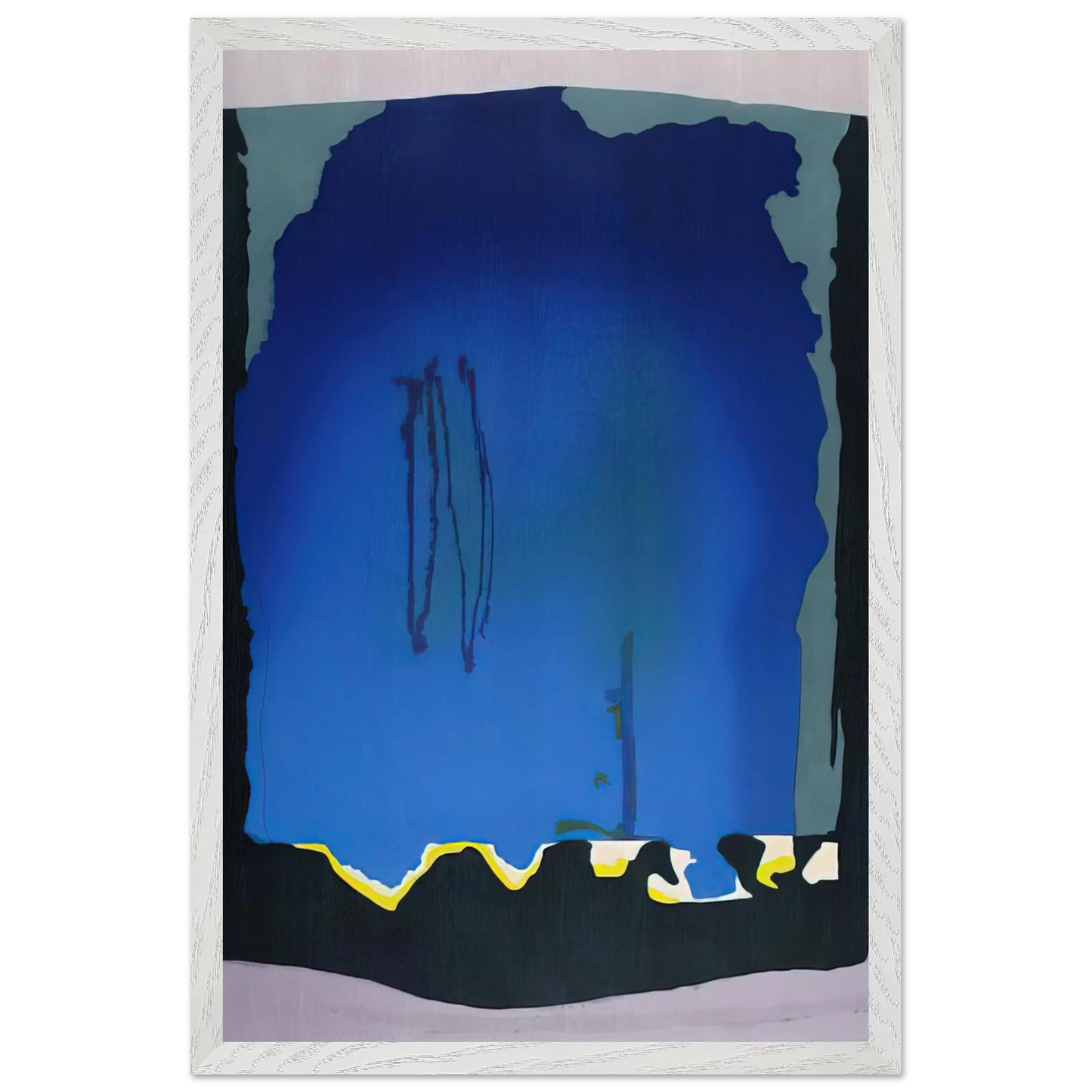 Helen Frankenthaler - Freefall - 1992 Wall art - 28x43  cm / XL (11x17 inches) - Premium Wooden Framed Poster With Fine Art Paper-canvas - Wood frame