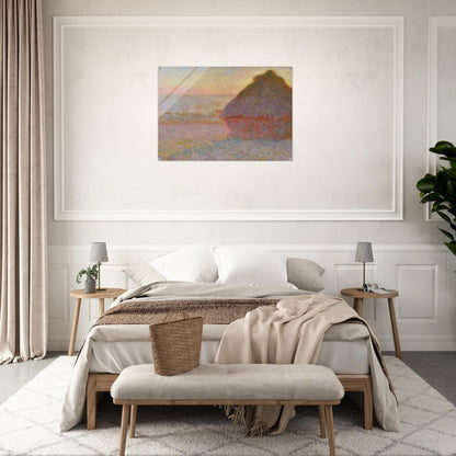 Grainstack Sunset - claude monet Acrylic Print - 70x100 cm / 28x40″ inches | claude monet Wall Art | claude monet Prints
