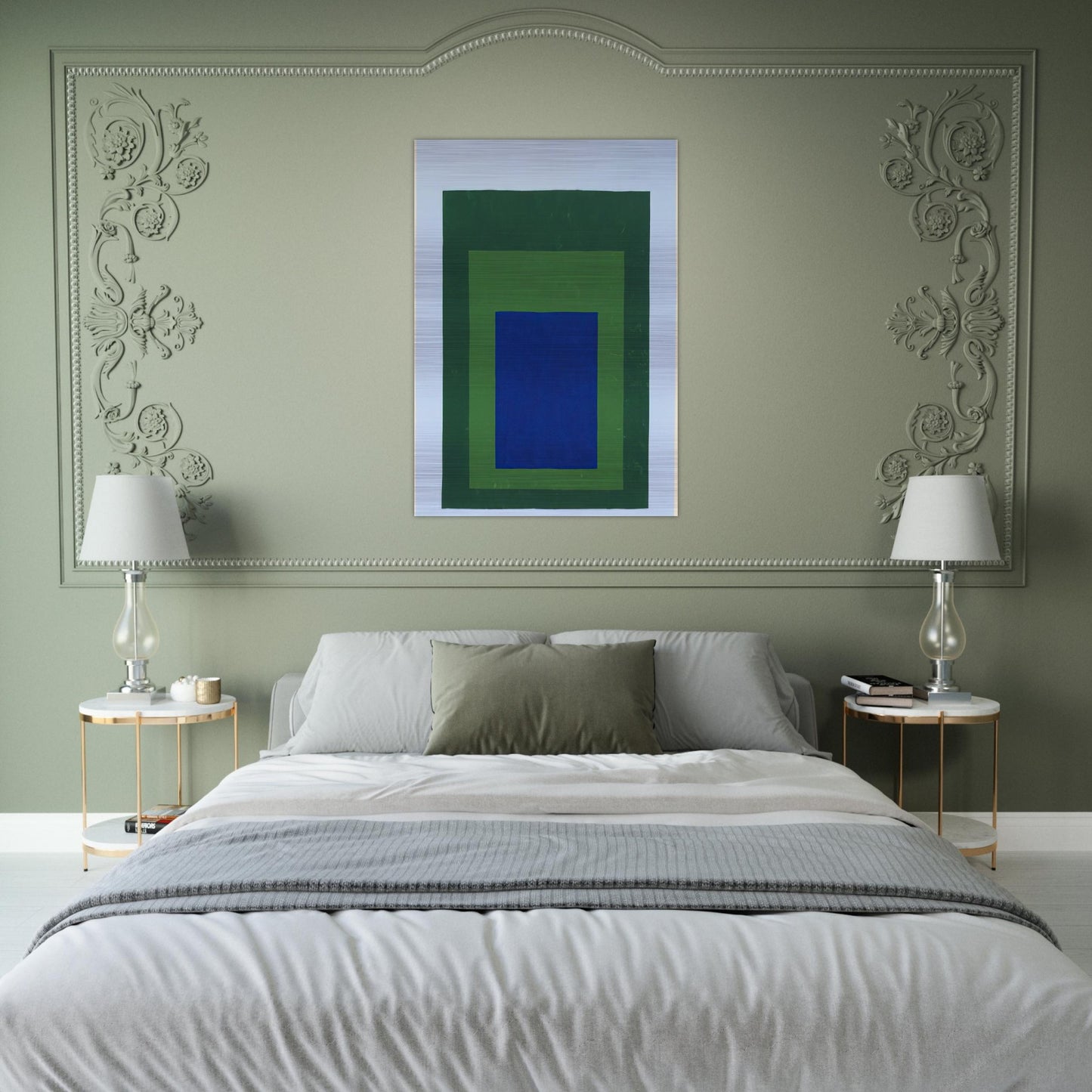 HOMAGE TO THE SQUARE BLUE GREEN 1950 - Josef Albers Brushed Aluminum Print - 70x100 cm / 28x40 inches | Josef Albers Aluminum Print | Josef Albers Prints